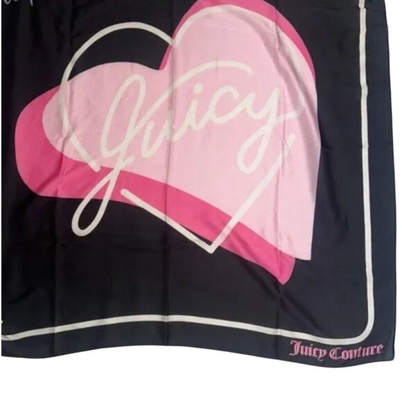 Juicy Couture Logo Silky Large Square Scarf New with Tags - Picture 1 of 6